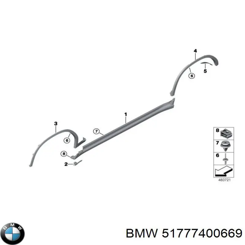 51777400669 BMW Розширювач заднього крила, лівий