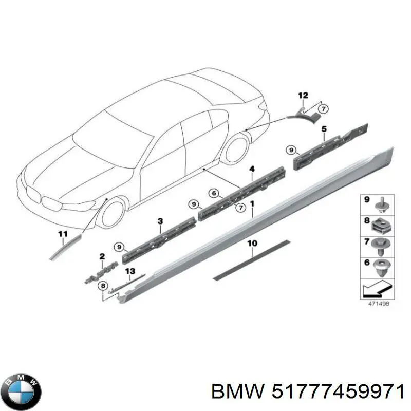 51777459971 BMW Накладка зовнішня (молдинг) порога, лівий