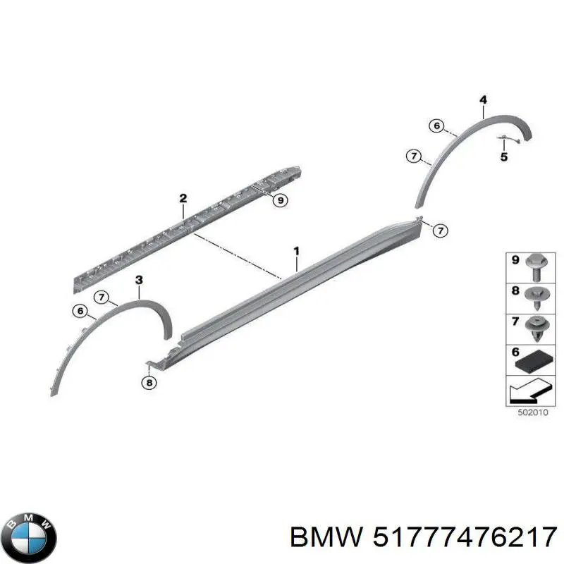  BMW 51777476217 ціна, від 1.27 USD
