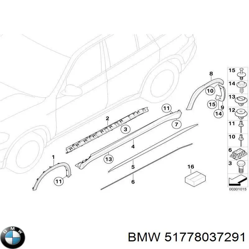 51778037291 BMW Розширювач/накладка арки переднього крила, лівий
