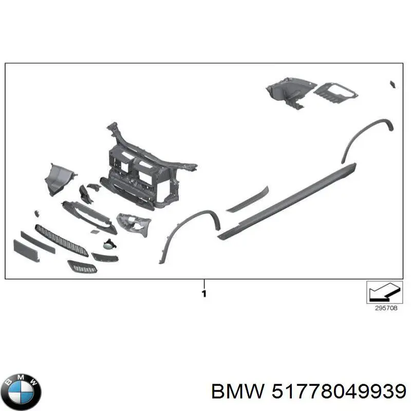 Накладка передньої лівої арки колеса BMW 51778049939 ціна, від 88.69 USD