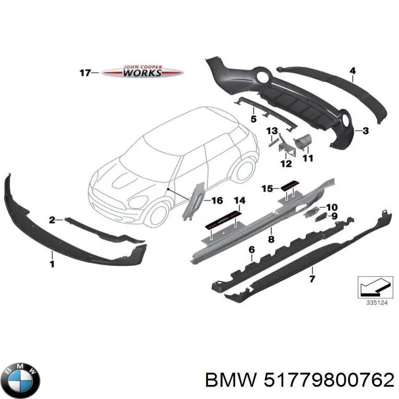 Купити 51779800762 BMW Розширювач передньої арки колеса, правий