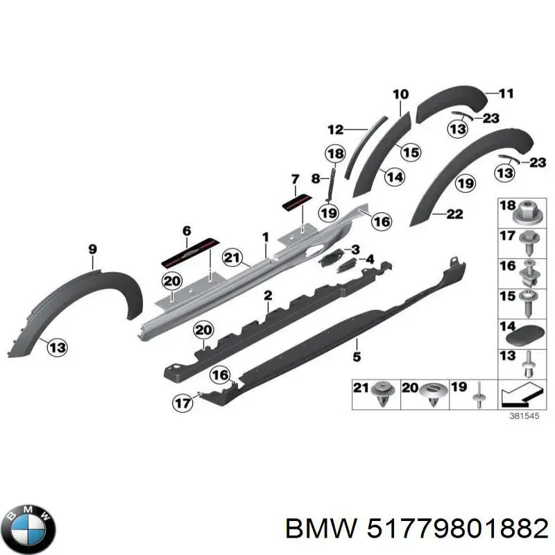 Розширювач переднього крила, правий 51779801882 BMW