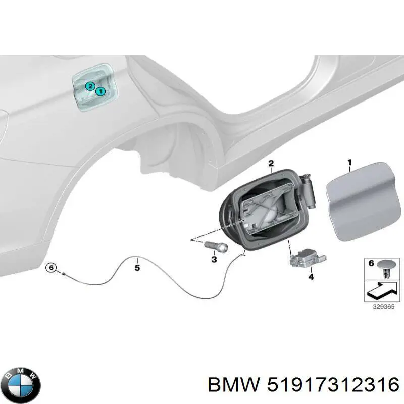 7312316 BMW Дверцята бензобака