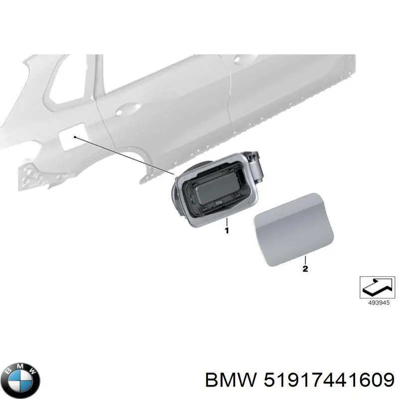 Лючок бензобака/паливного бака 51917441609 BMW