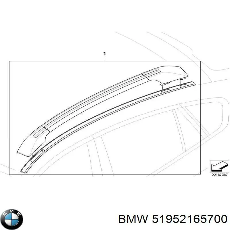51952165700 BMW Рейлінг даху, комплект
