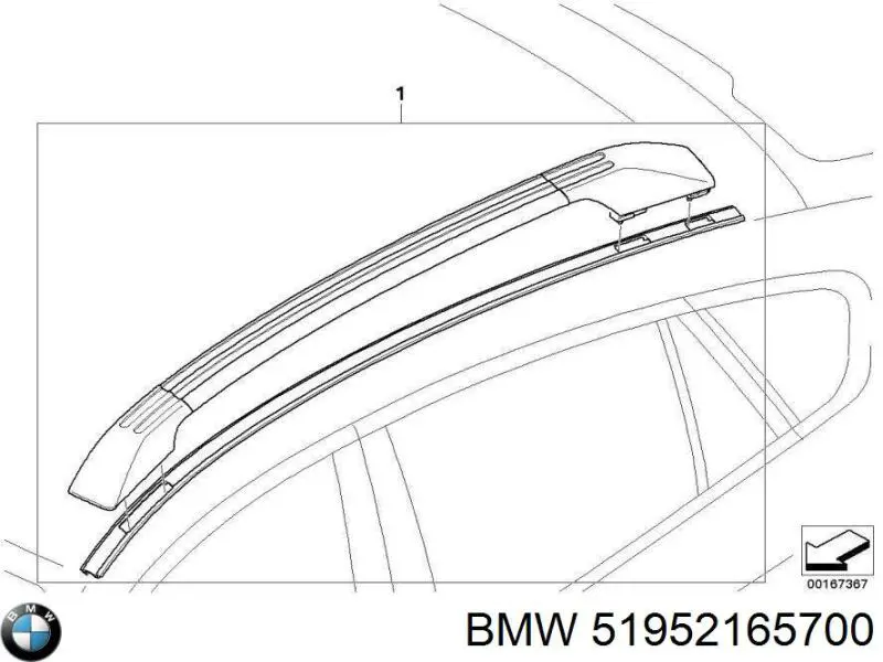 Рейлінг даху, комплект BMW 51952165700 ціна, від 411.42 USD