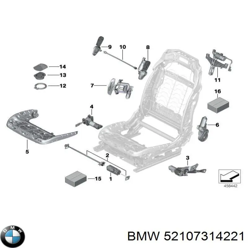 52107314221 BMW Двигун приводу регулювання сидіння