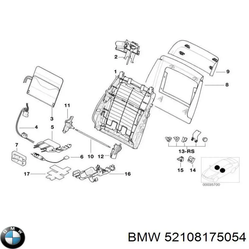 52108175054 BMW Пістон (кліп) кріплення підкрилки переднього крила
