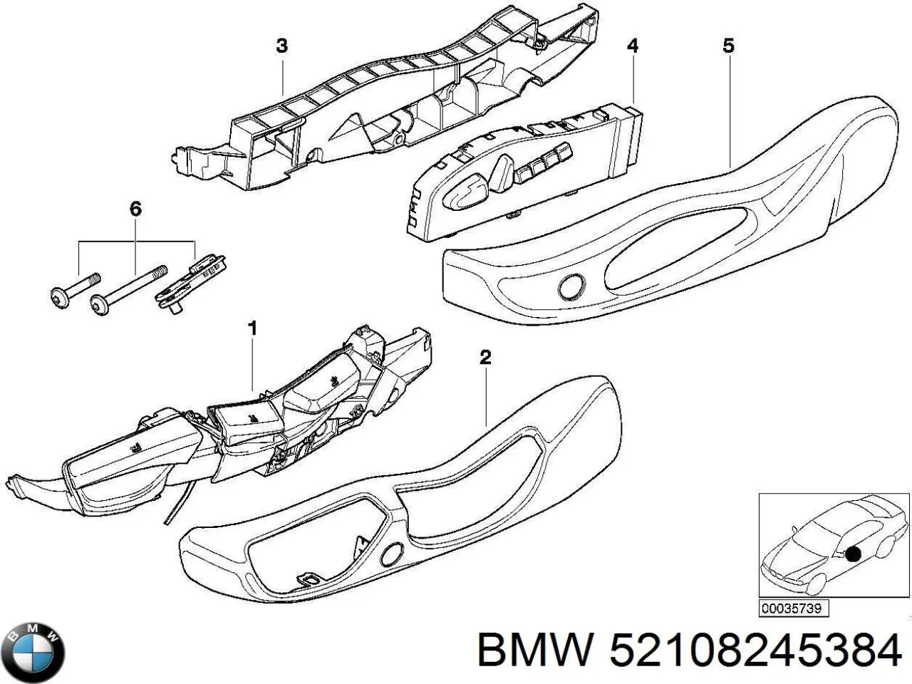 Блок кнопок механізму регулювання сидінь, правий BMW 52108245384 ціна, від 126.66 USD