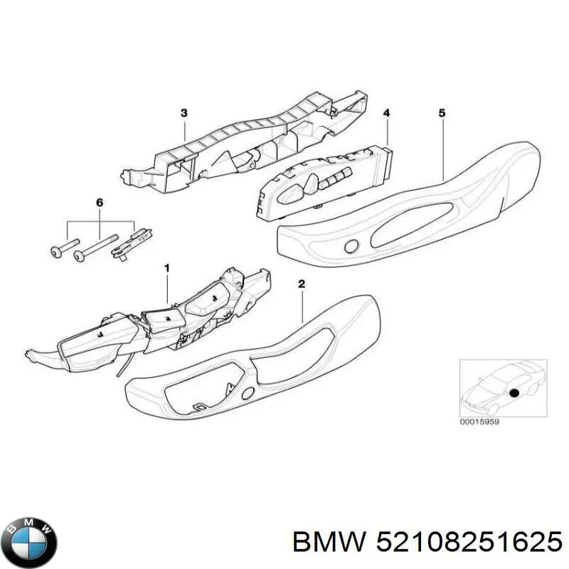 Блок кнопок механізму регулювання сидінь, лівий BMW 52108251625 ціна, від 101.72 USD