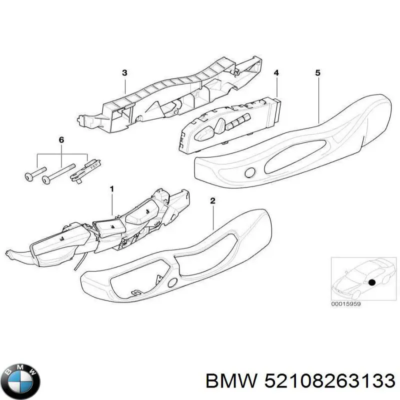 Блок кнопок механізму регулювання сидінь, лівий BMW 52108263133 ціна, від 268.76 USD