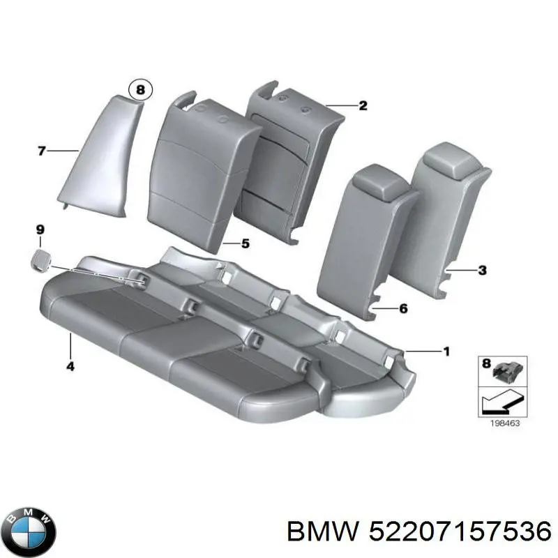 Пістон (кліп) кріплення підкрилки переднього крила BMW 52207157536 ціна, від 4.23 USD