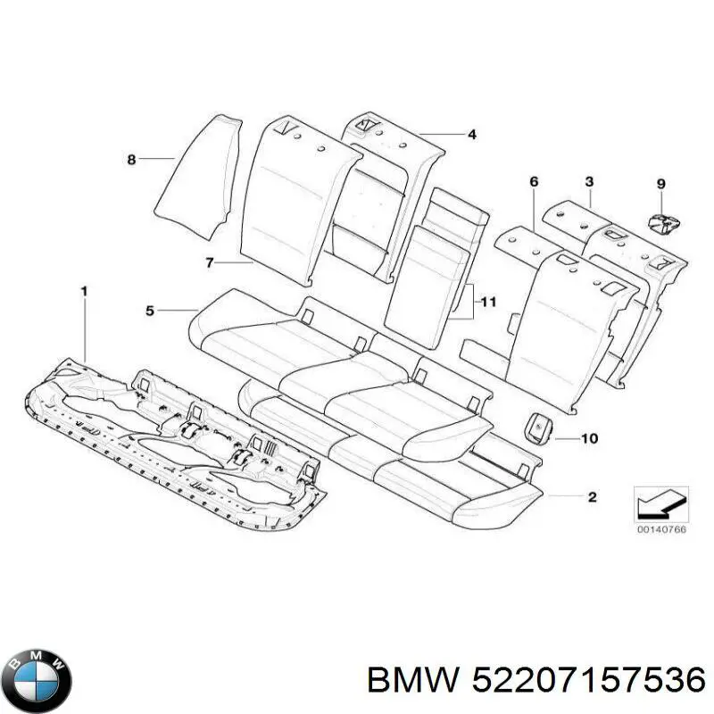 Купити 52207157536 BMW Пістон (кліп) кріплення підкрилки переднього крила