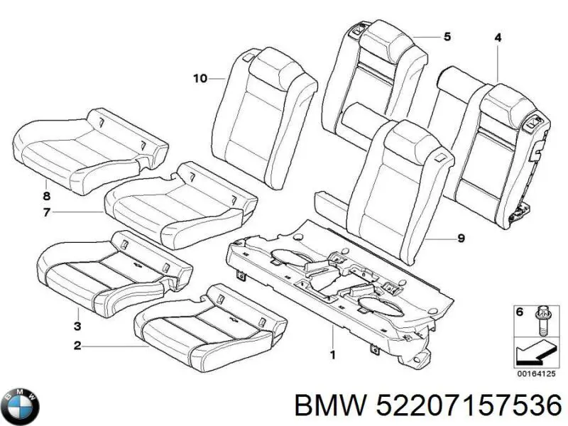 52207157536 BMW Пістон (кліп) кріплення підкрилки переднього крила