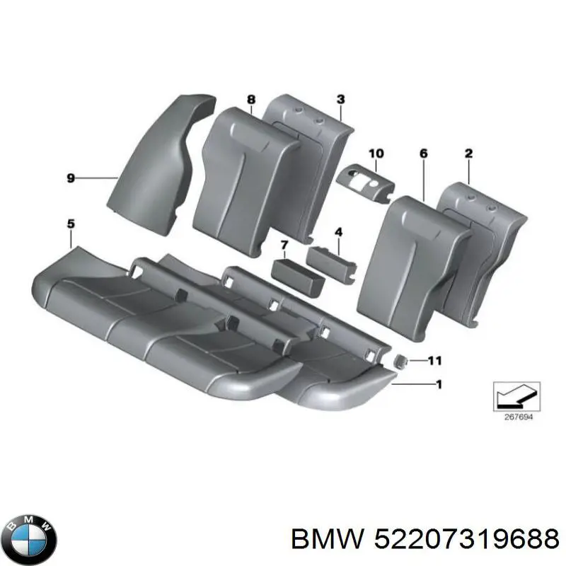  BMW 52207319688 ціна, від 7.60 USD