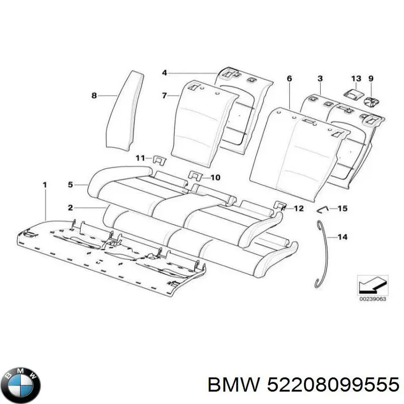 52208099555 BMW Пістон (кліп) кріплення підкрилки переднього крила