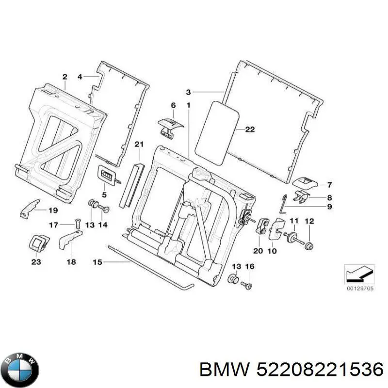 Замок спинки заднього сидіння на BMW X5 (E53)