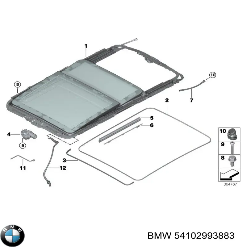 54107293444 BMW Мотор приводу люка