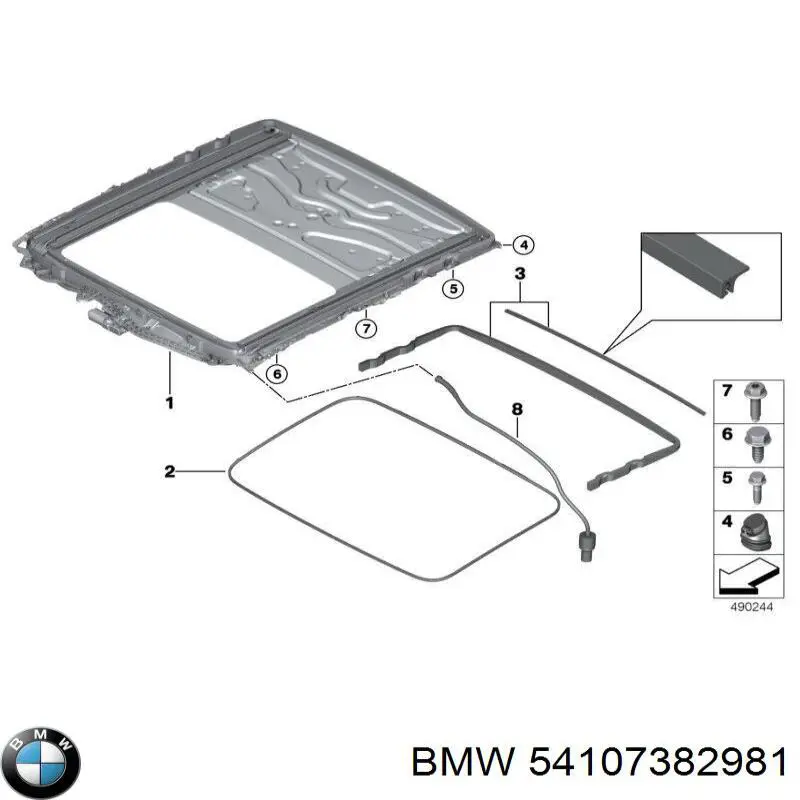 Панель люка BMW 54107235471 ціна, від 189.99 USD