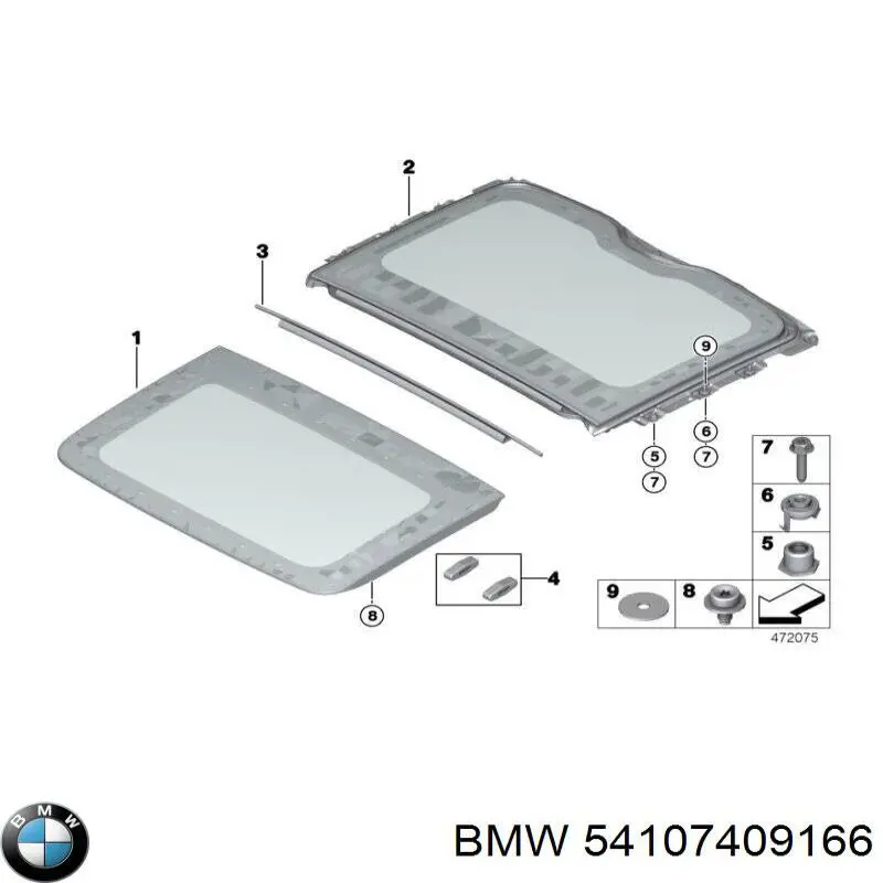 54107409166 BMW Кришка люка даху передня