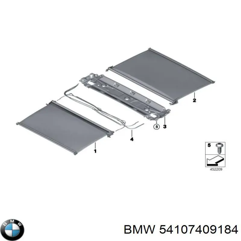 54107409184 BMW Штора люка сонцезахисна