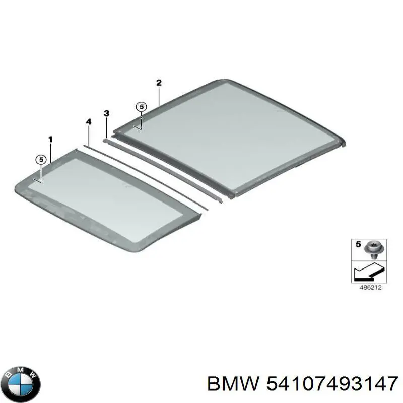 54107493147 BMW Скло люка даху