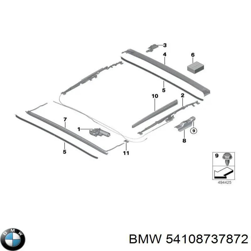 54108737872 BMW Панель люка