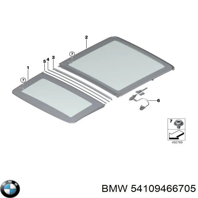 54109466705 BMW Кришка люка даху передня