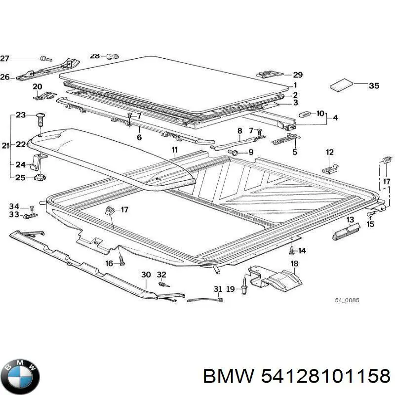 Ущільнювач люка даху BMW 54128101158 ціна, від 182.04 USD