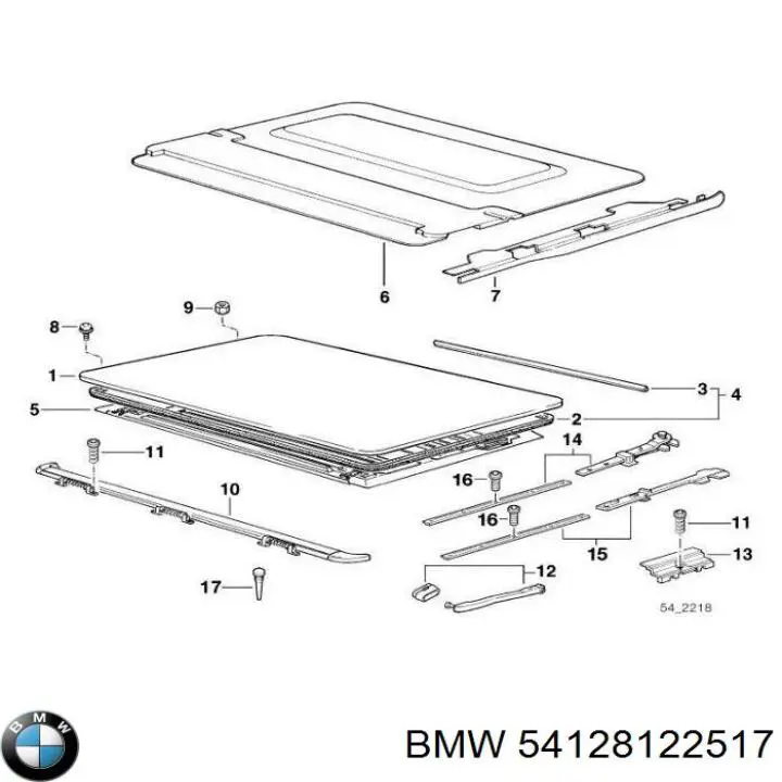 Ущільнювач люка даху BMW 54121977985 ціна, від 95.53 USD