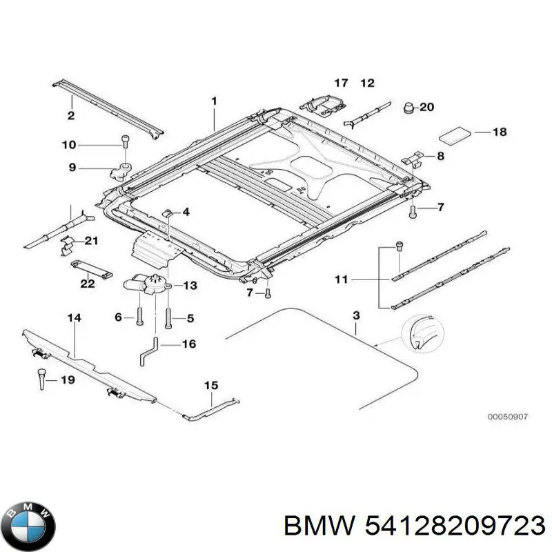 Ущільнювач люка даху 54137117551 BMW