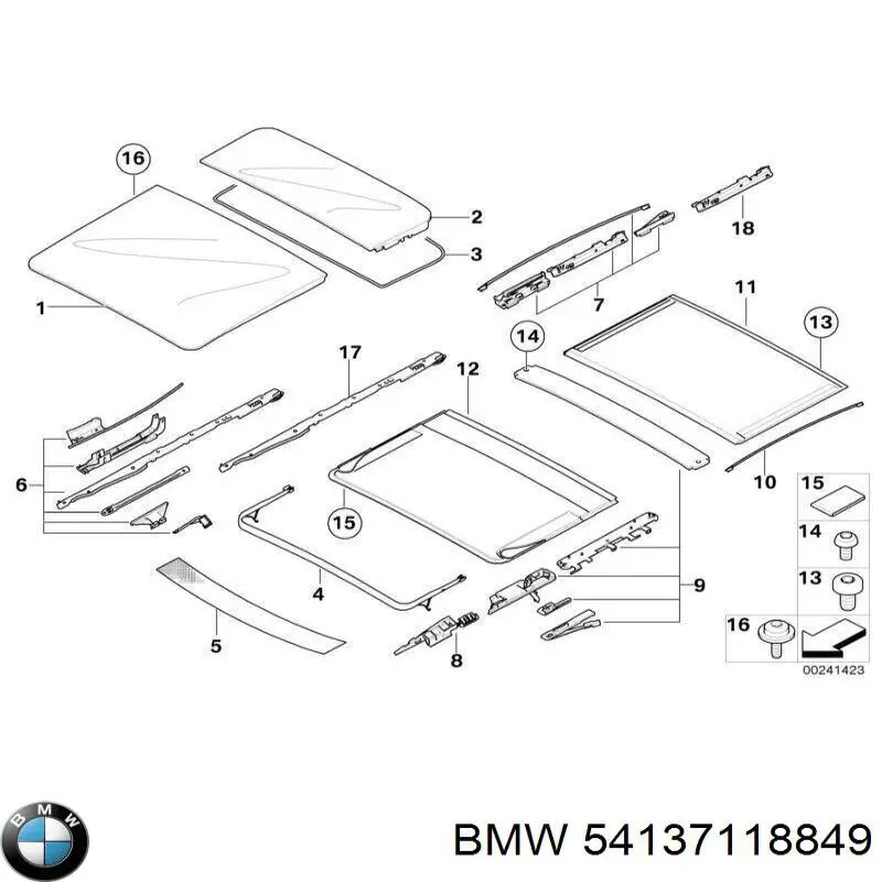 Купити 54137118849 BMW Направляюча люка