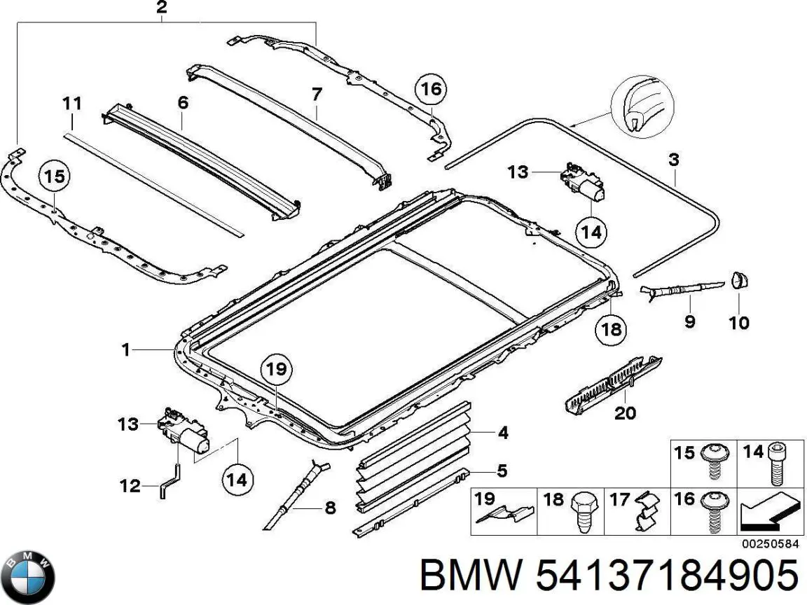 Купити 54137184905 BMW Підсилювач даху
