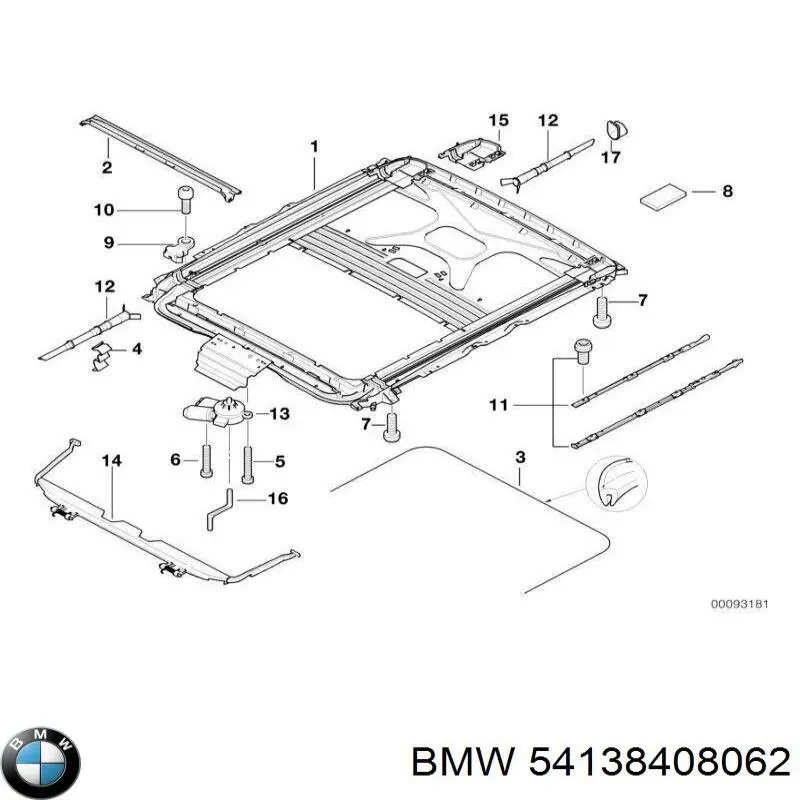Купити 54138408062 BMW Панель люка
