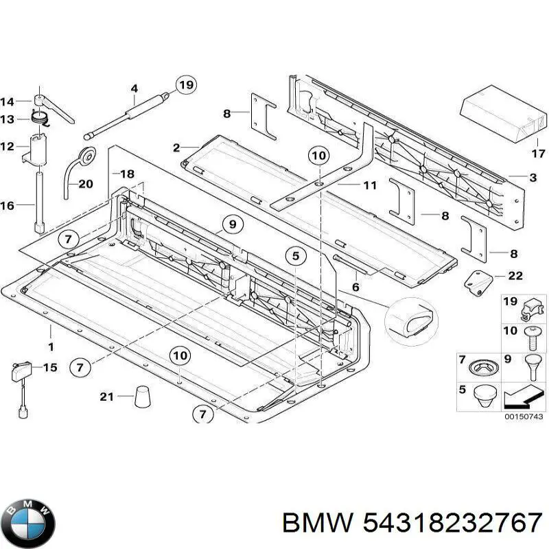 Купити 54318232767 BMW Амортизатор двері багажника