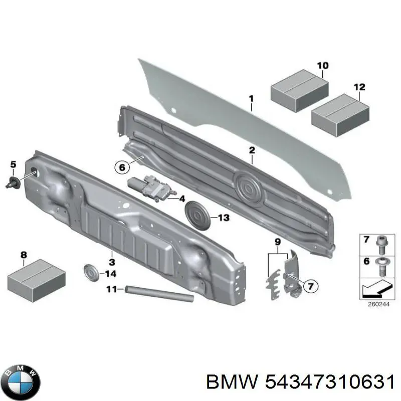 54347310631 BMW Скло ляди