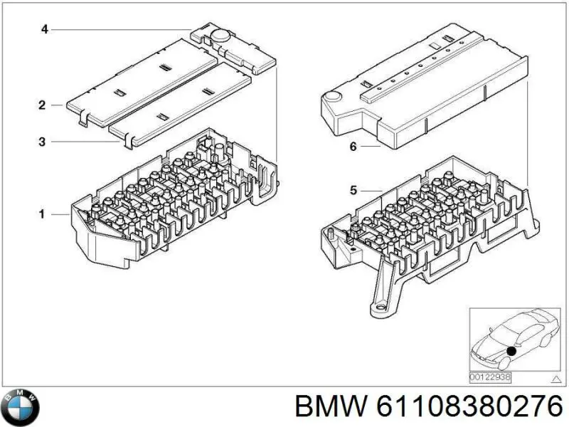 Коробка запобіжників BMW 61108380276 ціна, від 22.22 USD