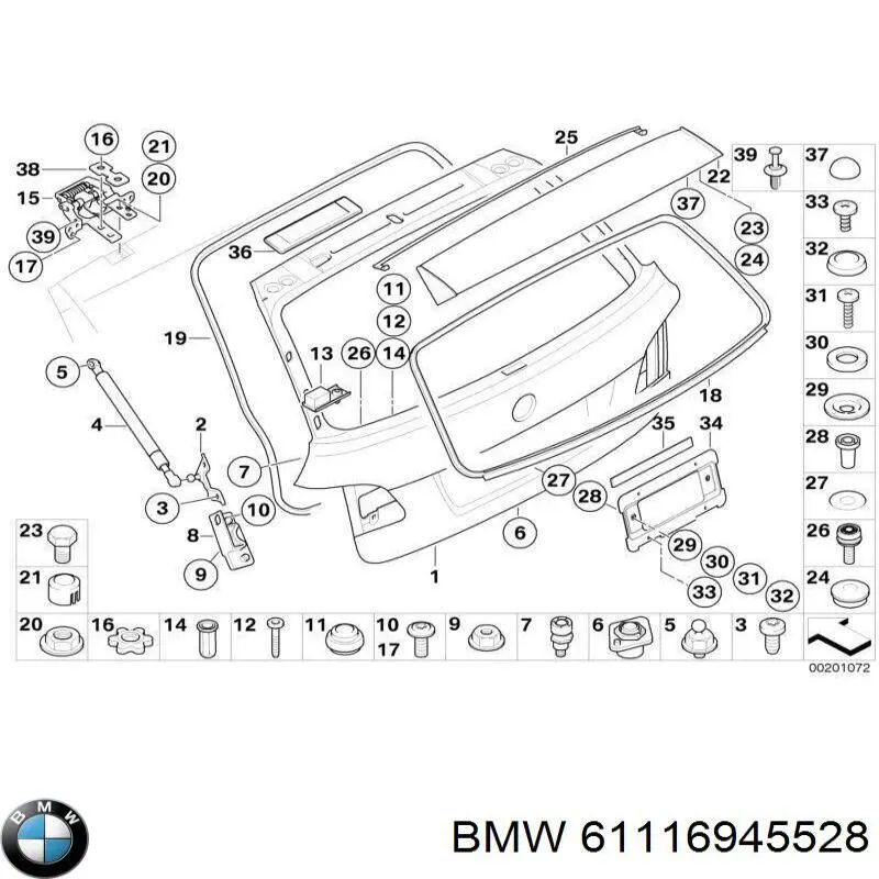 61116945528 BMW Кліп кріплення решітки радіатора охолодження