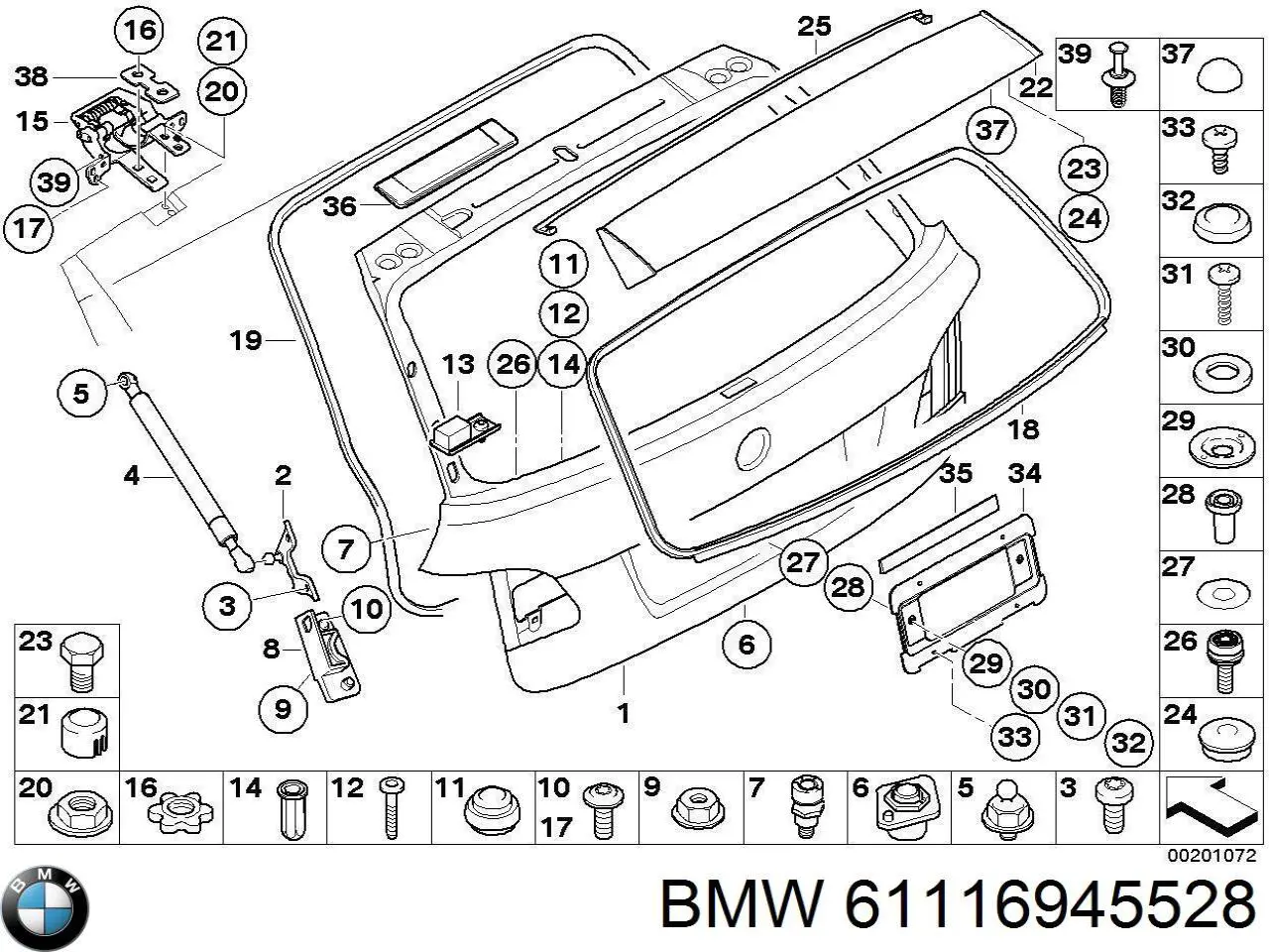 Купити 61116945528 BMW Кліпса решітки радіатора охолодження