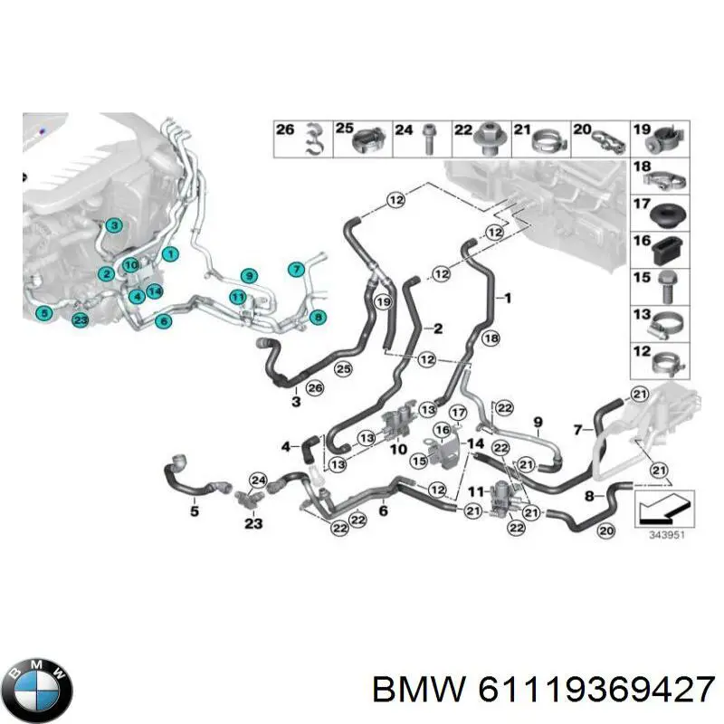  BMW 61119369427 ціна, від 57.00 USD