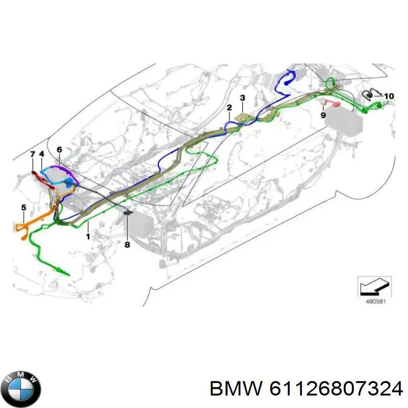 61126807324 BMW Кабель плюсової клеми акумулятора (АКБ)