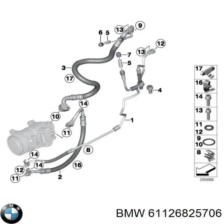 Молдинг заднього скла BMW 61126825706 ціна, від 6.33 USD