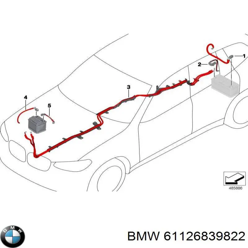 61126839822 BMW Кабель плюсової клеми акумулятора (АКБ)