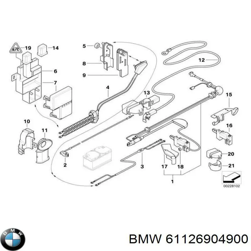 61126904900 BMW Кабель плюсової клеми акумулятора (АКБ)