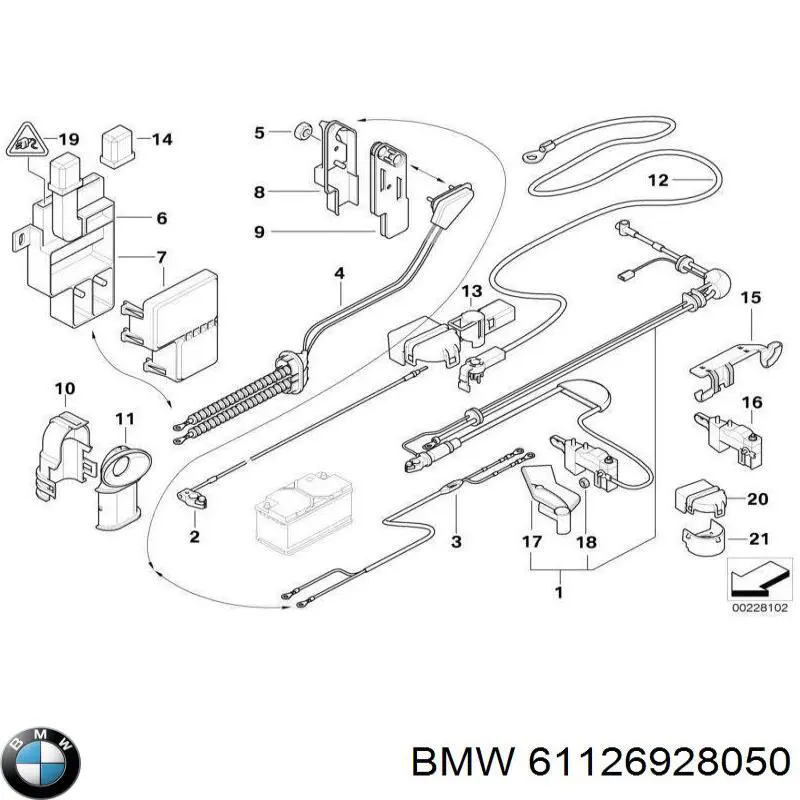 Кабель маси акумулятора (АКБ) BMW 61126928050 ціна, від 12.67 USD