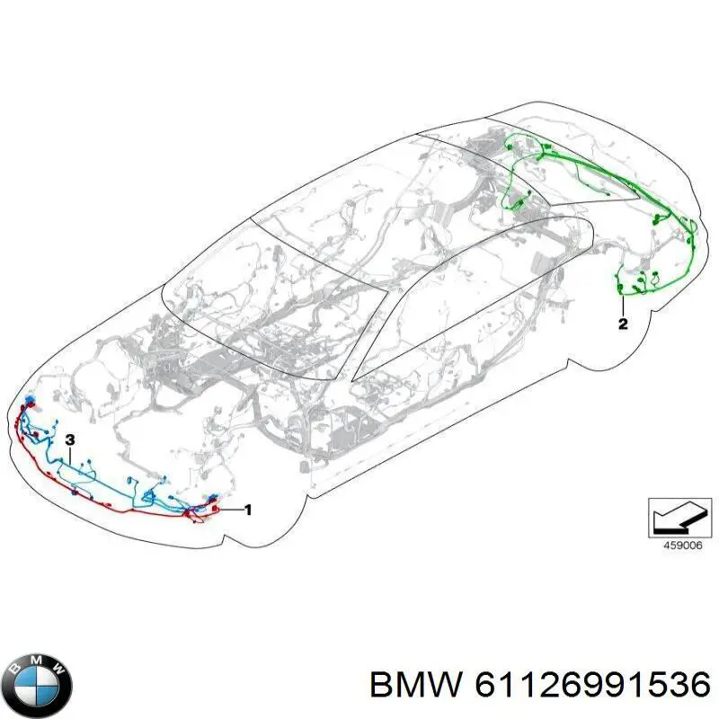 Кабель/дріт парктроника бампера, переднього 61126991536 BMW