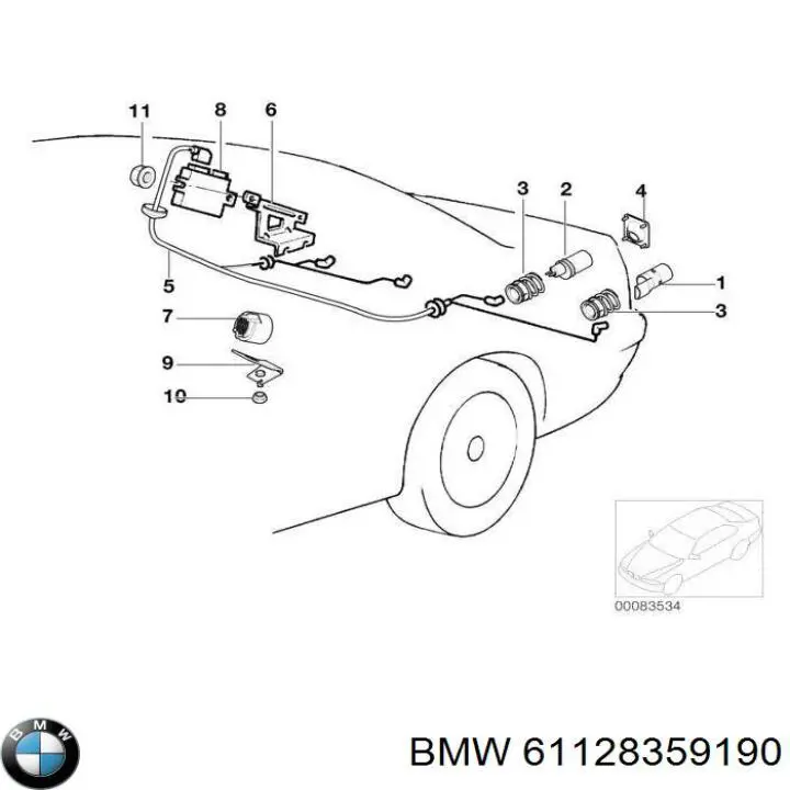 Проводка парктроніка переднього на BMW 5 (E34)