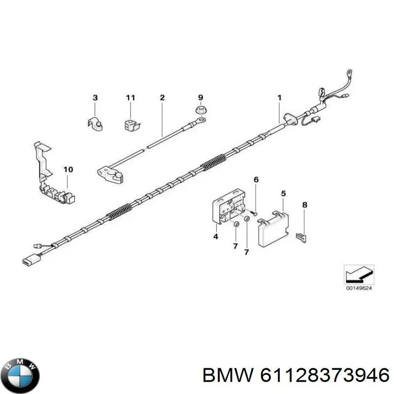 Клема акумулятора (АКБ) 61128373946 BMW