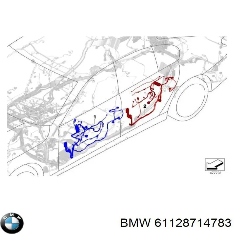 Джгут проводів задніх дверей BMW 61128714783 ціна, від 32.93 USD